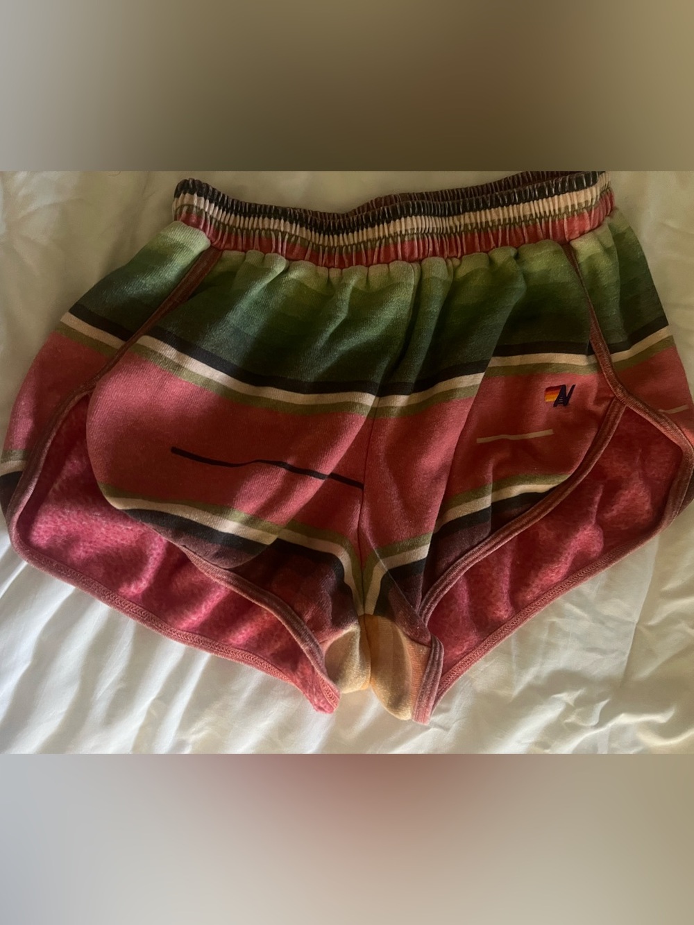Aviator Nation Pink and Green Stripe Women’s Shorts